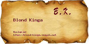 Blond Kinga névjegykártya